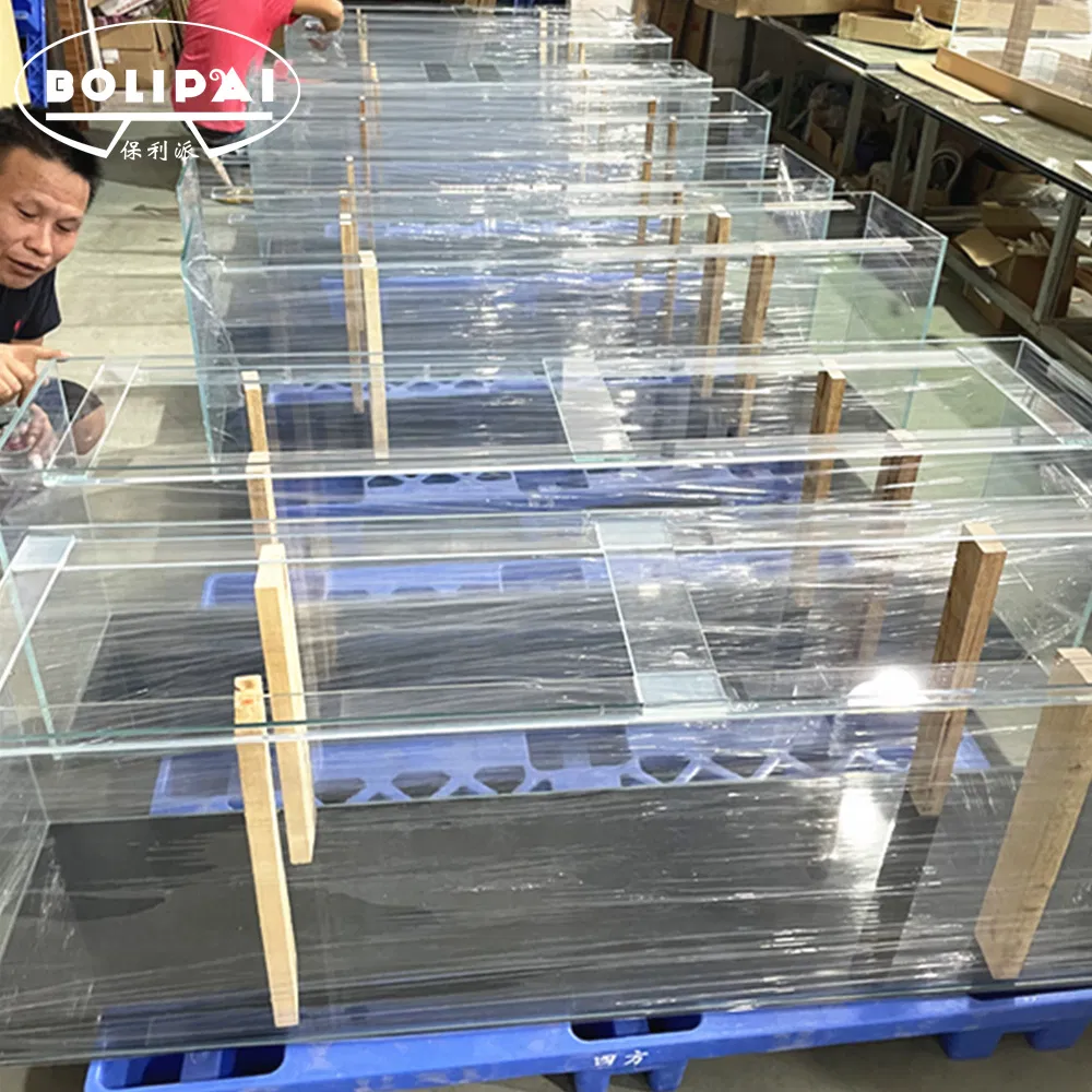 Export Custom Black Glass Overflow Box Ultra Clear Glass Tank