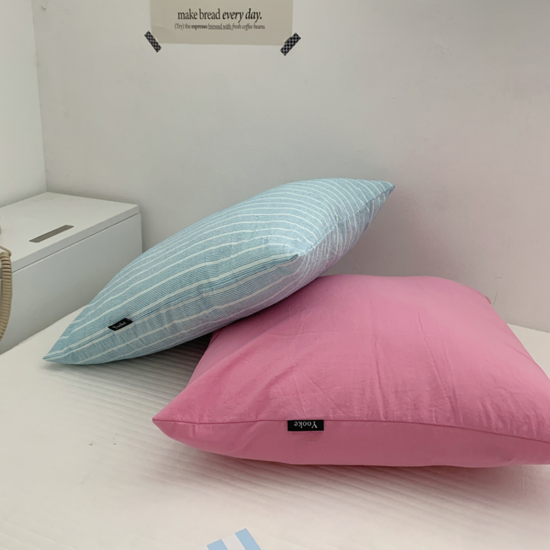 Factory 50 X 50 Cm Woven Washed Cotton Stripe Pillowcases