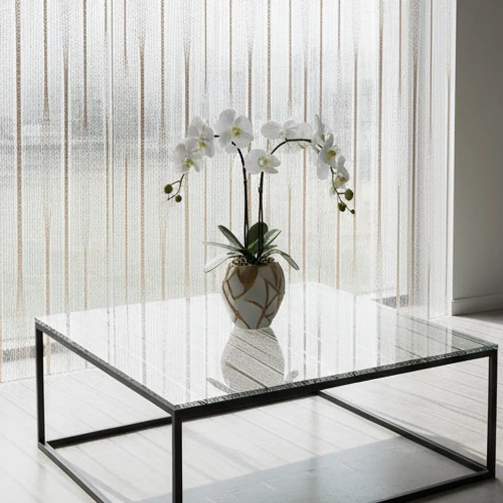 Tempered Textured Glass Decorative Pattern Glass for Tabletop/Shelf/Stair Tread