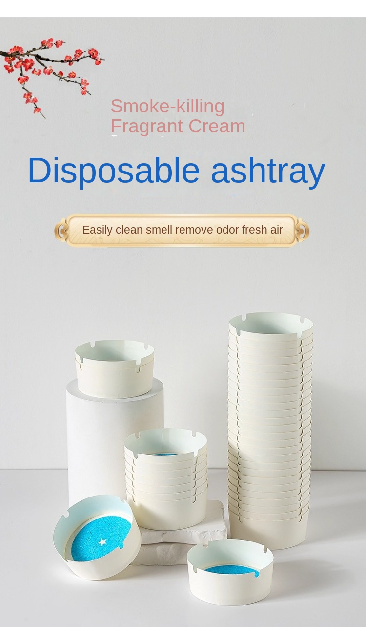 Smoke Extinguishing Sand Anti-Fly Ash Disposable Paper Cigar Ashtray Adsorption Wash-Free Print