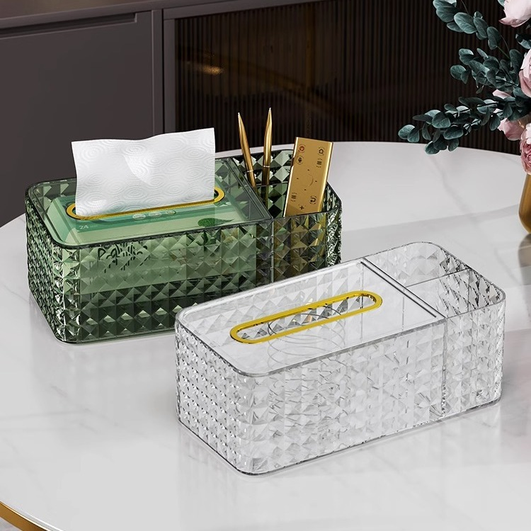 Living Room Desktop Storage Spring Mechanism Multi-Functional Tissue Box