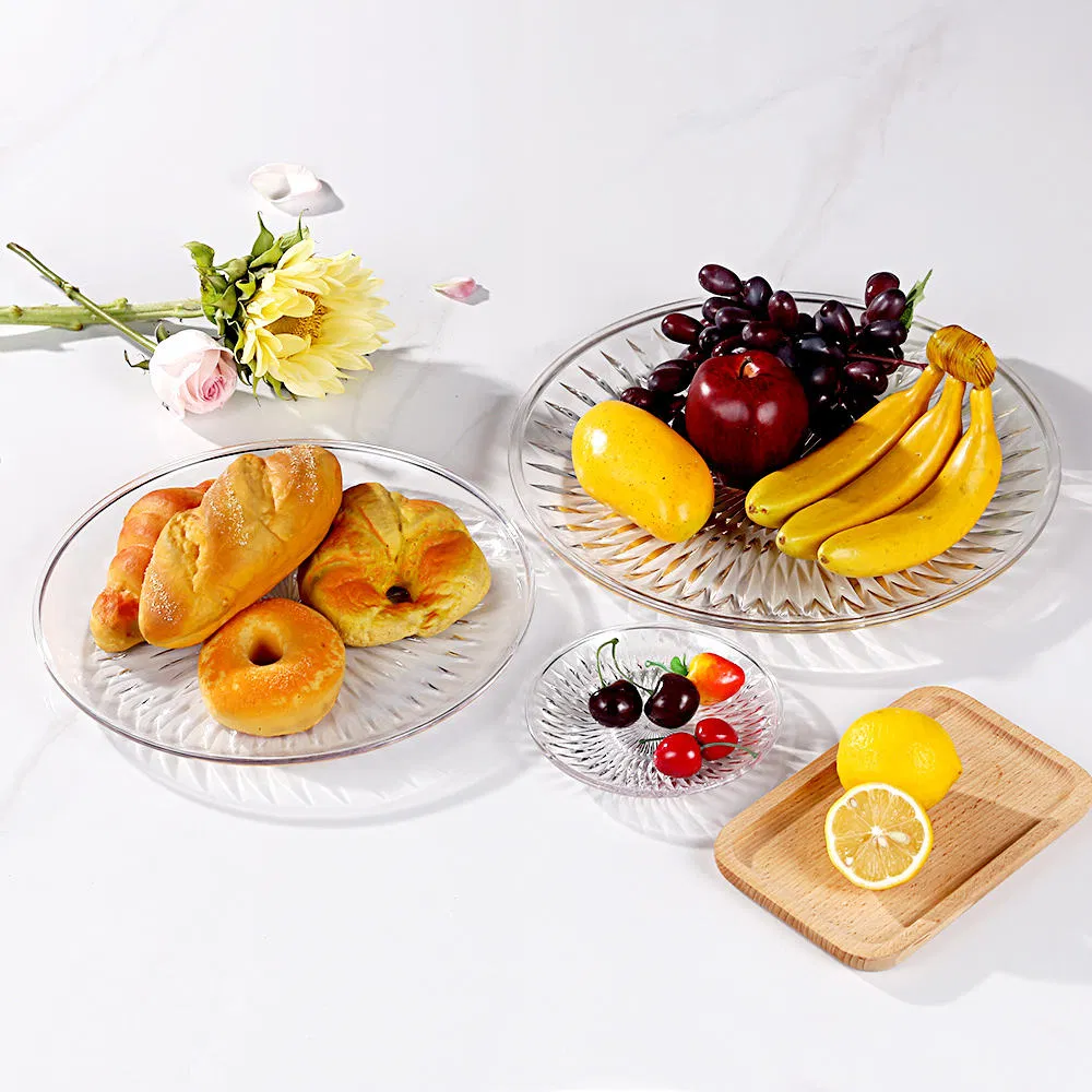 Lotus Flower Design Fruit Snack Plate Transparent Plastic PS/PC Material Fruit Plates