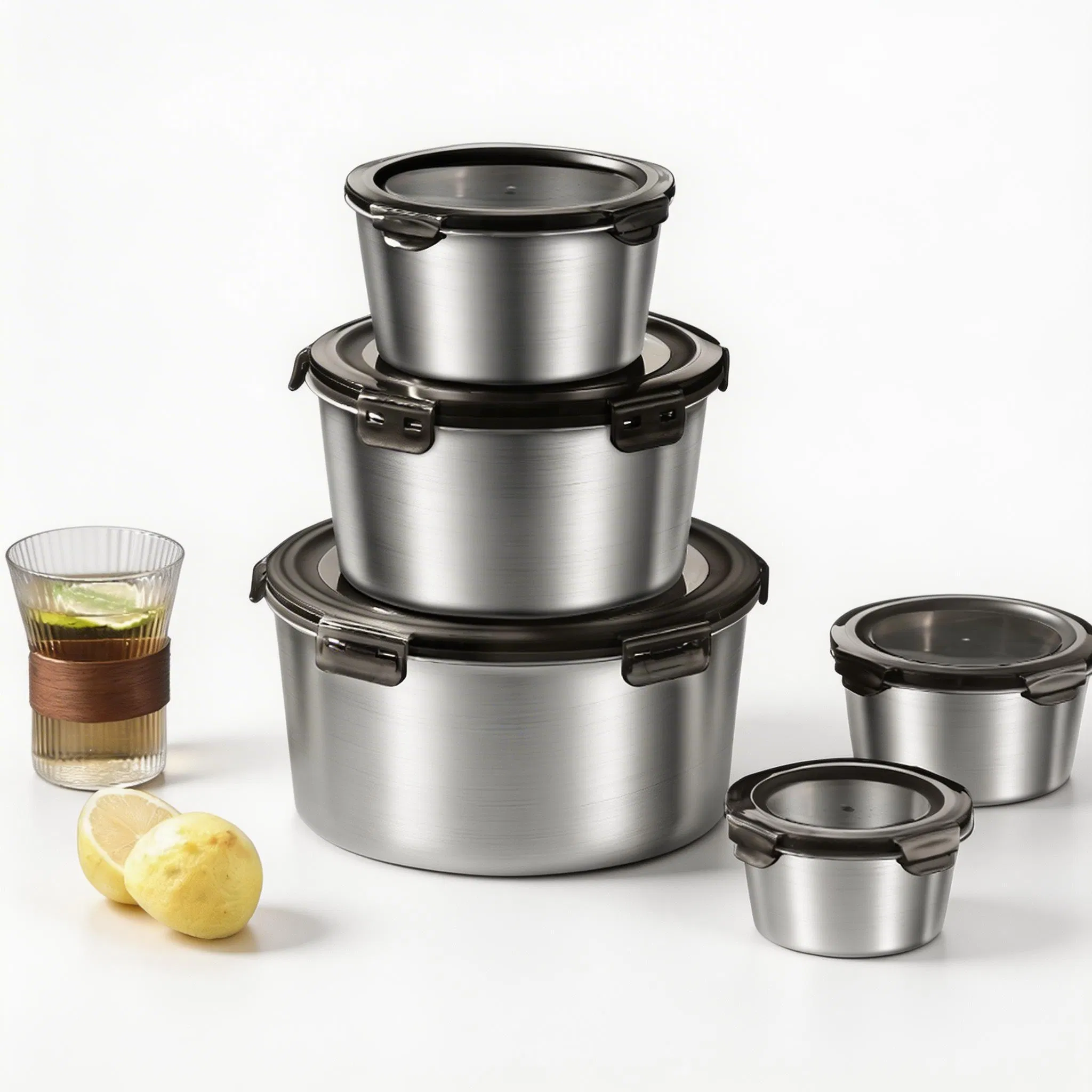 Контейнер для еды из нержавеющей стали, 6 объемов