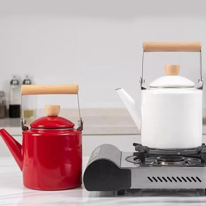 Enamel Kettle Boiler Hot Water Boiler Coffee Maker for Stovetop Camping Cookware