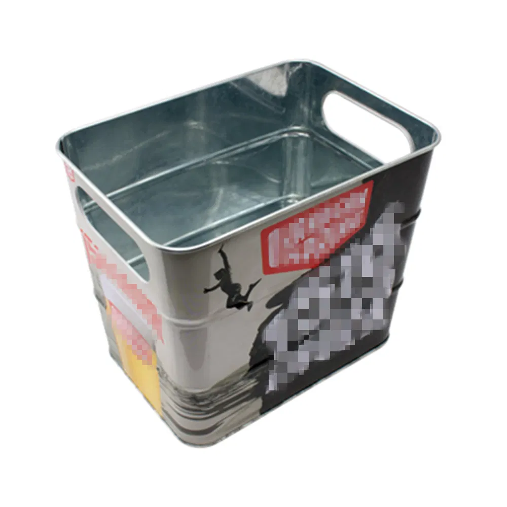 Металлическое ведро для льда и пива, квадратное