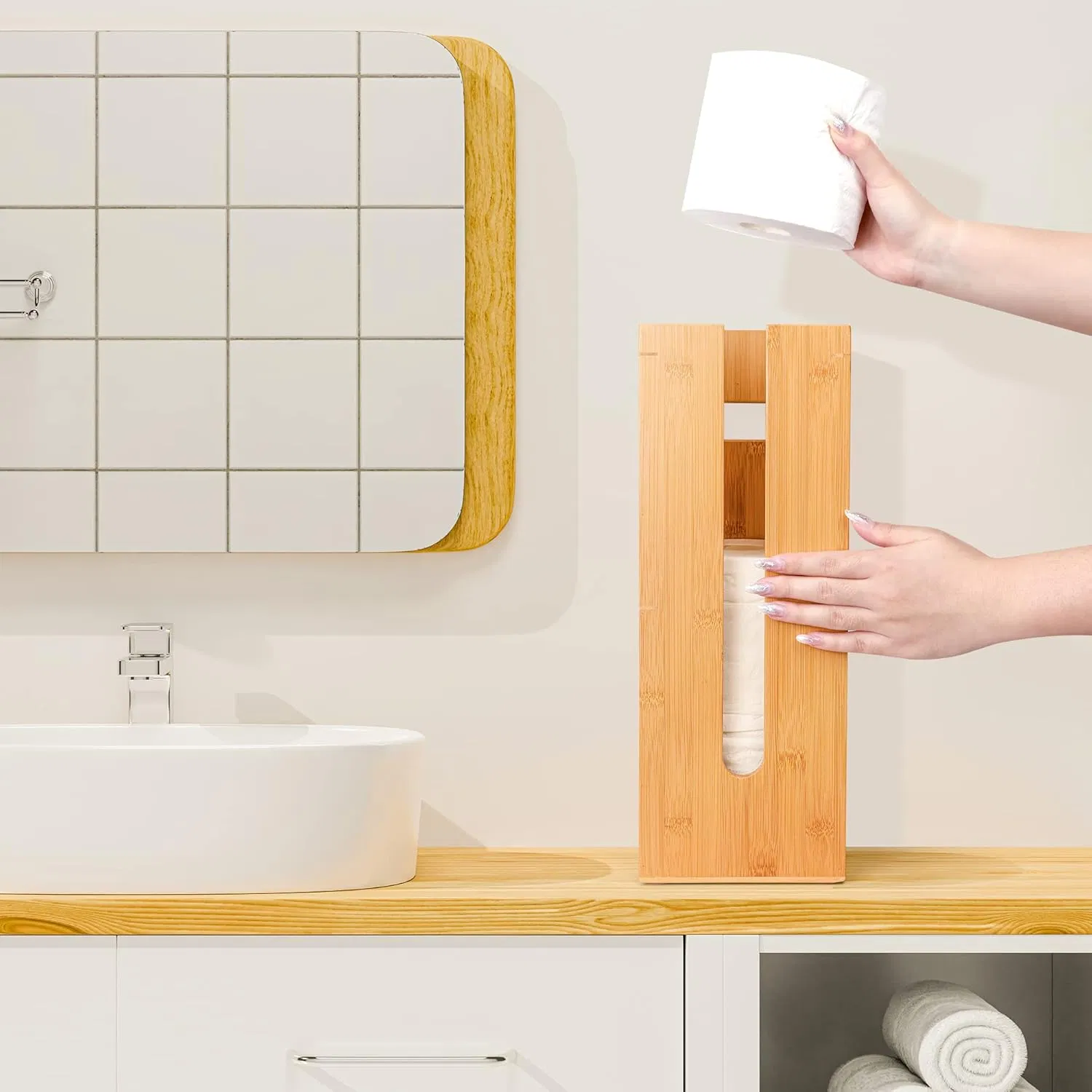 Bamboo Kitchen, Hotel Bathroom, Home Toilet, Toilet Roll, Toilet Paper Shelves