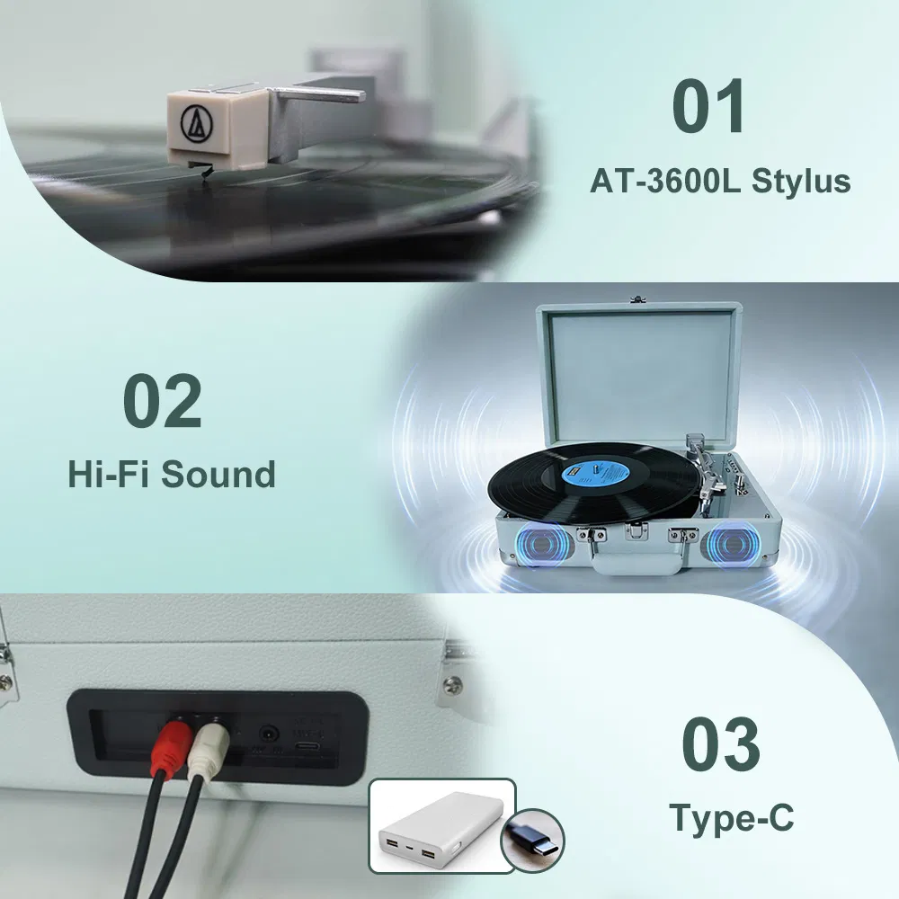 Современный виниловый проигрыватель Hi-Fi с USB