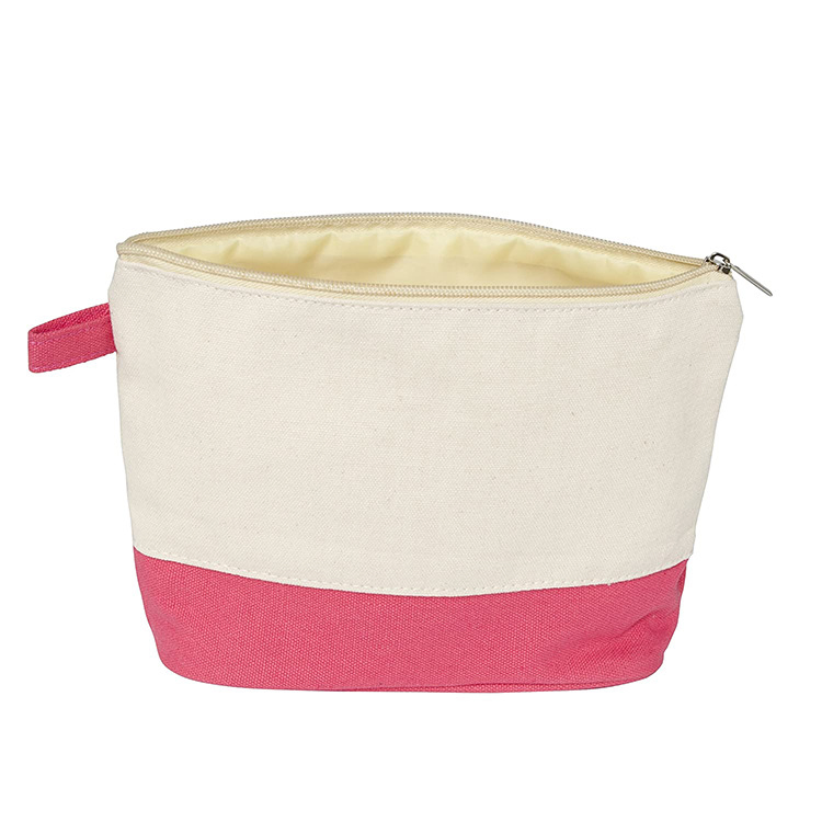 Eco Friendly Custom Printed Natural Linen Jute Cosmetic Toiletry Makeup Zippered Pouch Small Bag