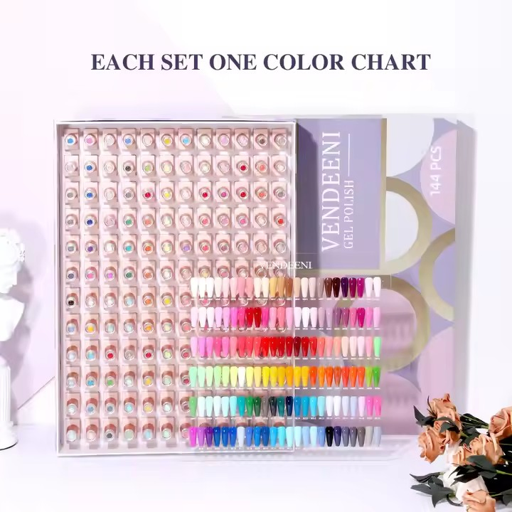 OEM Private Label Gel Polish Set 144 Neon Colors Custom Bottle and Packaging for Nail Salons
