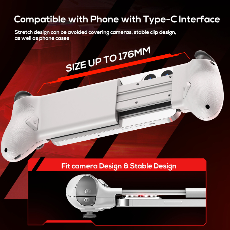 S3 Type-C Wired & Bt Wireless Multi-Mode Mobile Game Pad Controller Joystick for Phone and Tablet Android & Ios