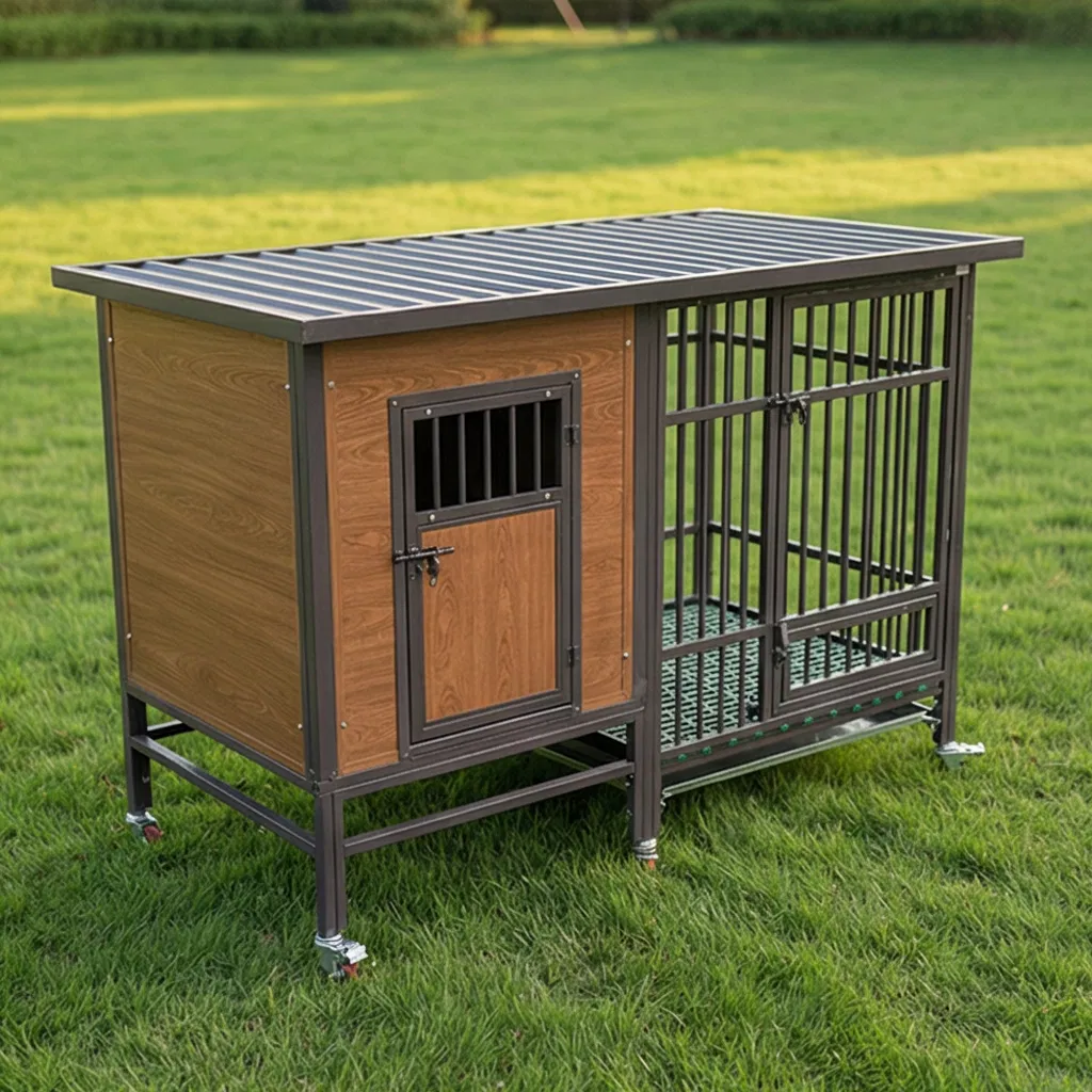 Outdoor Durable Wood Dog Cage Large Dog House Rain and Sun Protection