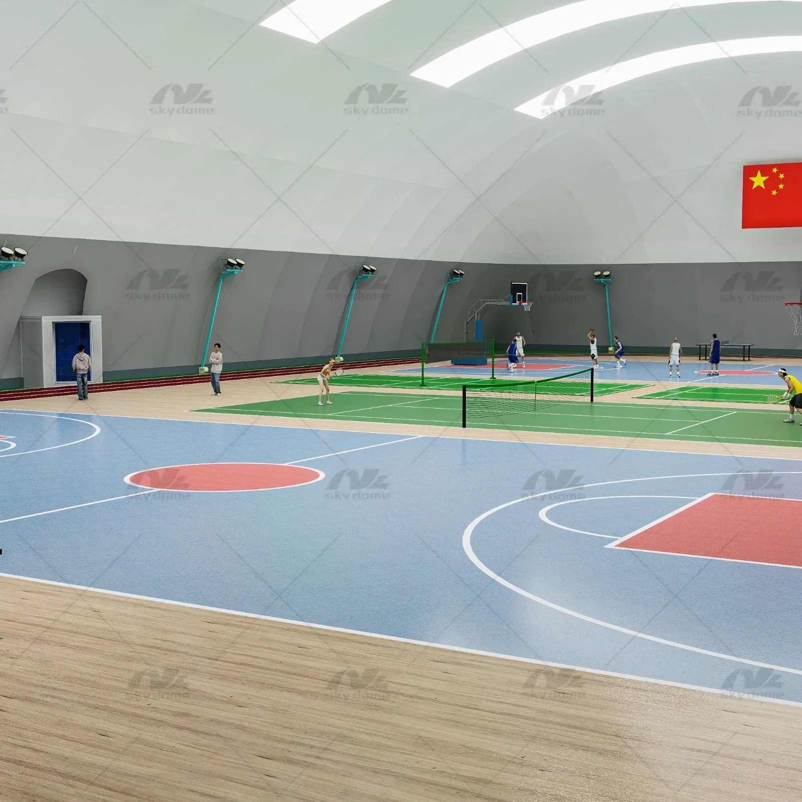 Customized PVDF Inflatable Membrane Structure Dome for Basketball