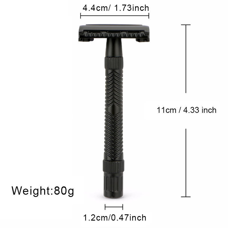 New Arrival Zinc Alloy Material Double Edge Blade Men Shaving Butterfly Twist to Open Metal Black Color Safety Razor