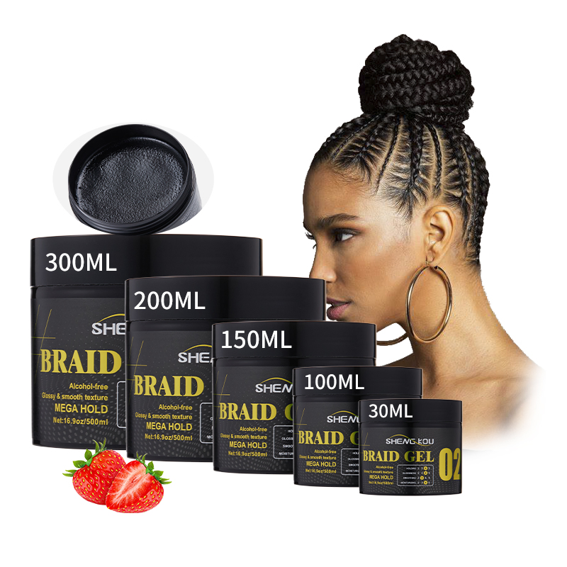 Wholesale Private Label Hair Syling Product OEM 500ml No White Residue Strong Hold Braid Gel for Hair Braiding