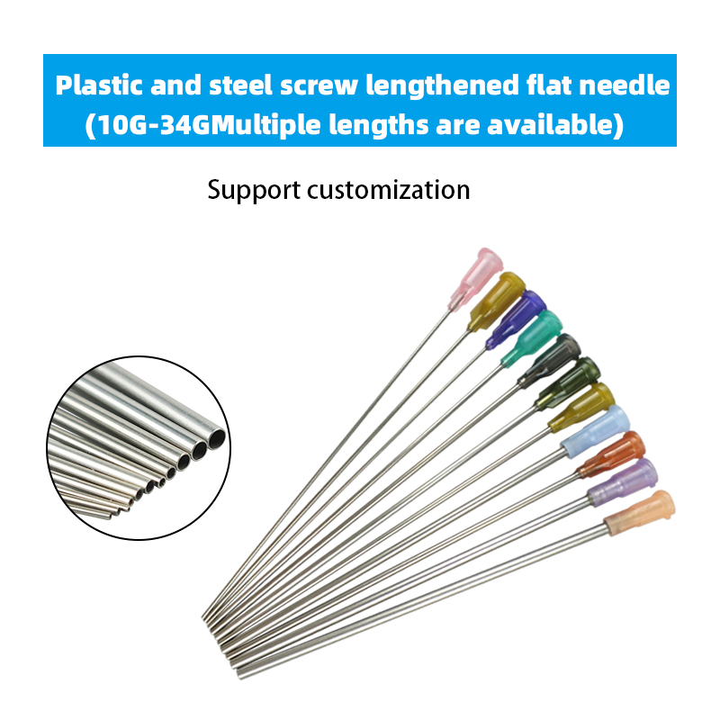 Игла удлиненная плоская 10G-34G пластик-сталь