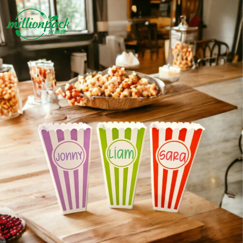 Compostable Popcorn Box Bucket Custom Logo Paper Packaging Wholesale Manufacturer
