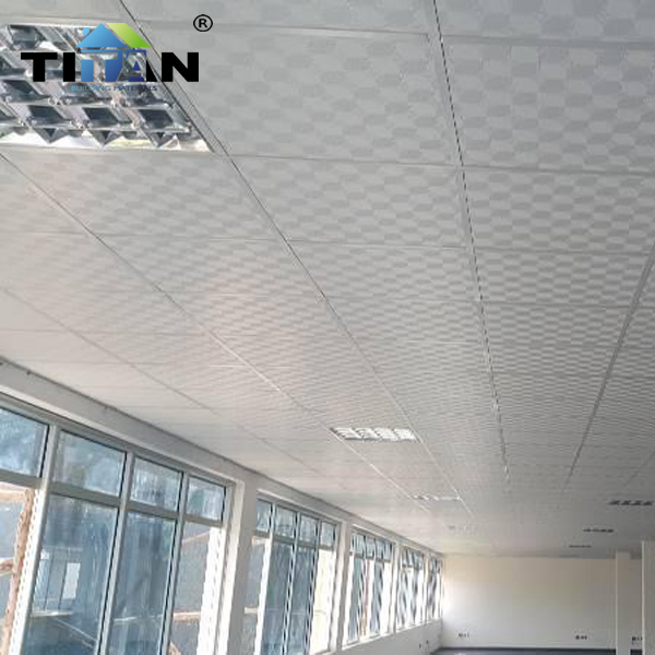 600mm PVC Ceiling Panel Gypsum Tiles Ceiling Faux Plafond 60× 60