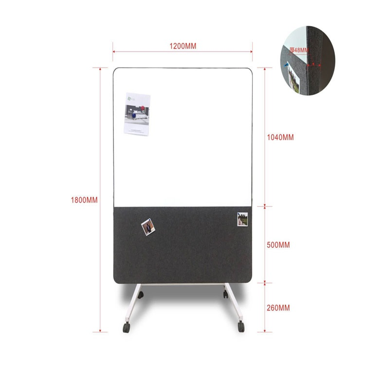 Office Workspace Recycle Material Repeatable Marked Meeting Room Stand Wall Cover Acoustic Whiteboard