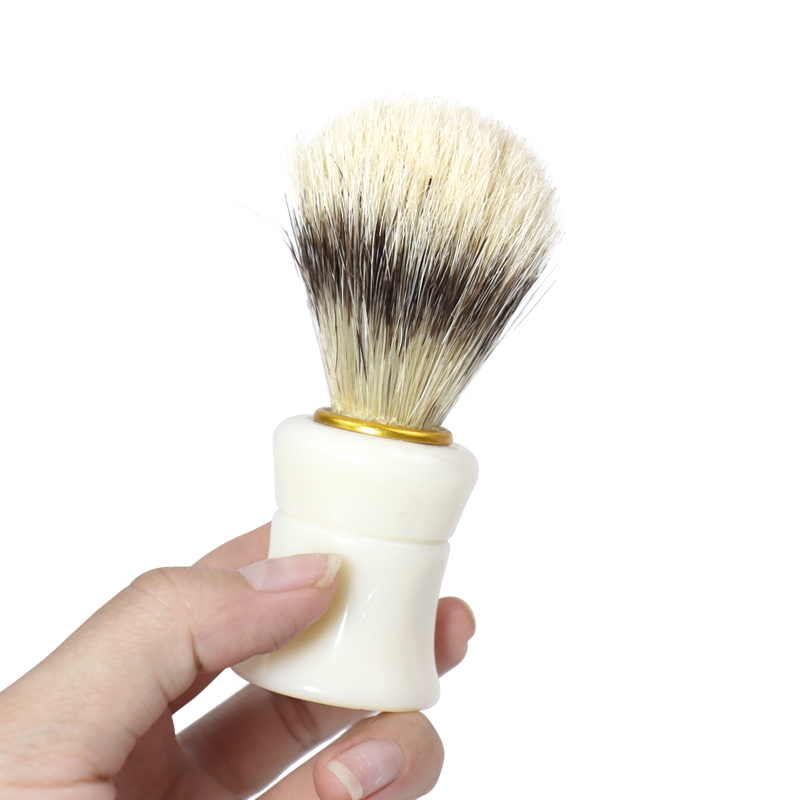 Luxury 100% Pure Badger Ultra Heavy Acrylic Travel Self Foaming Shave Brush Large Fast Lather White Handle Shaving Brush