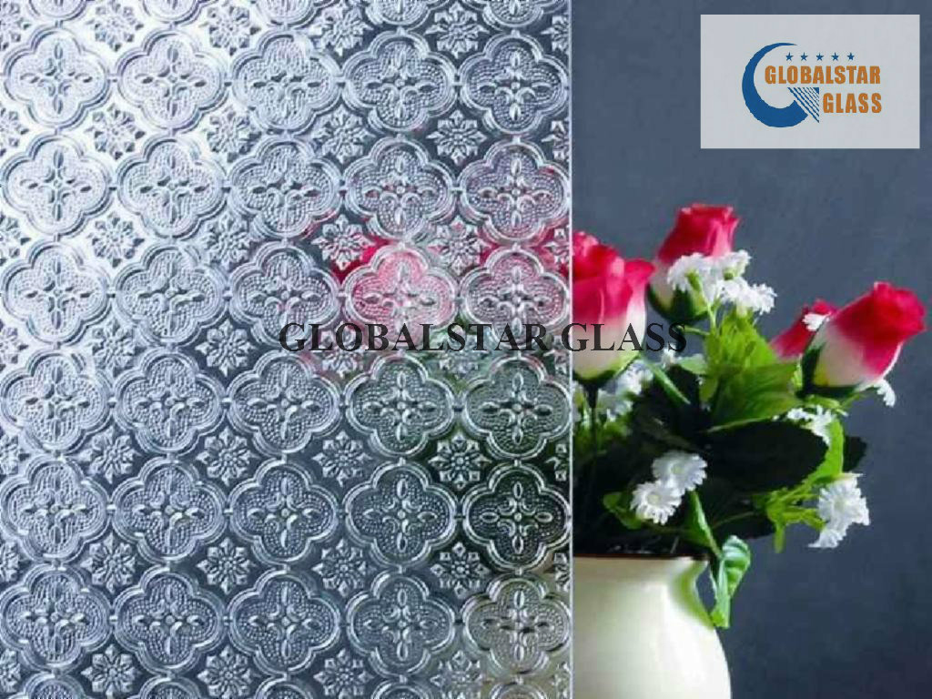 Clear Rolled Figured Patterned Glass Tempered Toughened Decorative Glass for Window/Furniture/Shower Room Bathroom