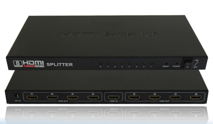 HDMI-сплиттер 1x8 HD1080p, 8 выходов