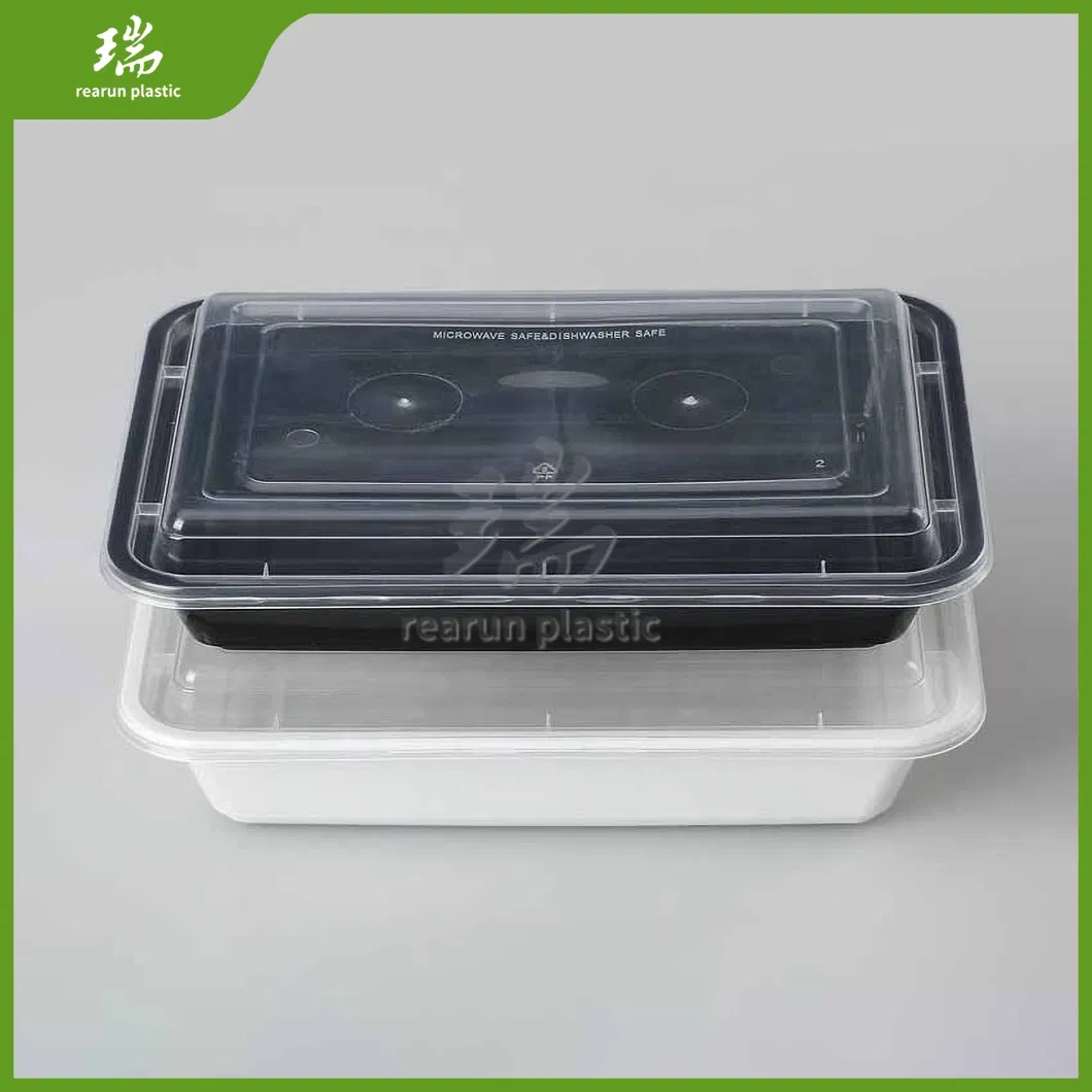 Rearun PP Food Containers Manufacturers Containers Takeaway China American Style Disposable Lunch Container with Lid