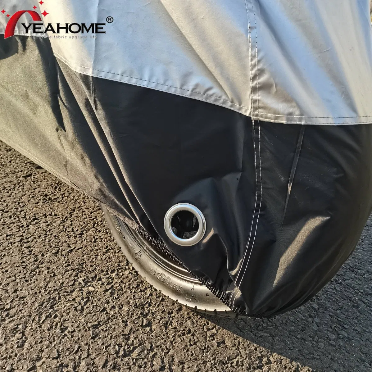 Silver Black Oxford 210D Waterproof Motorcycle Cover Anti-UV