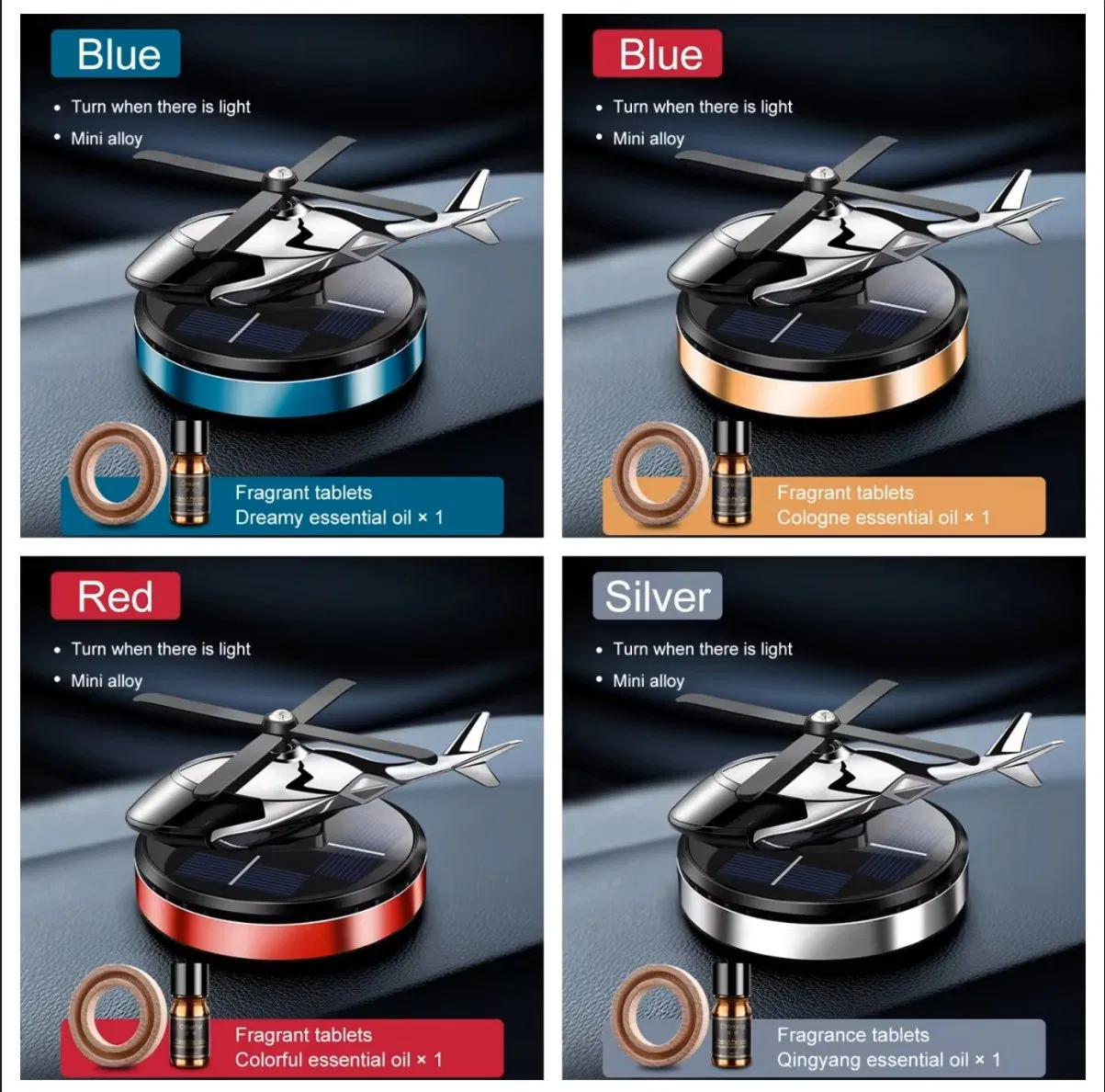 Stylish Solar Rotary Air Freshener for Cars and Airplanes