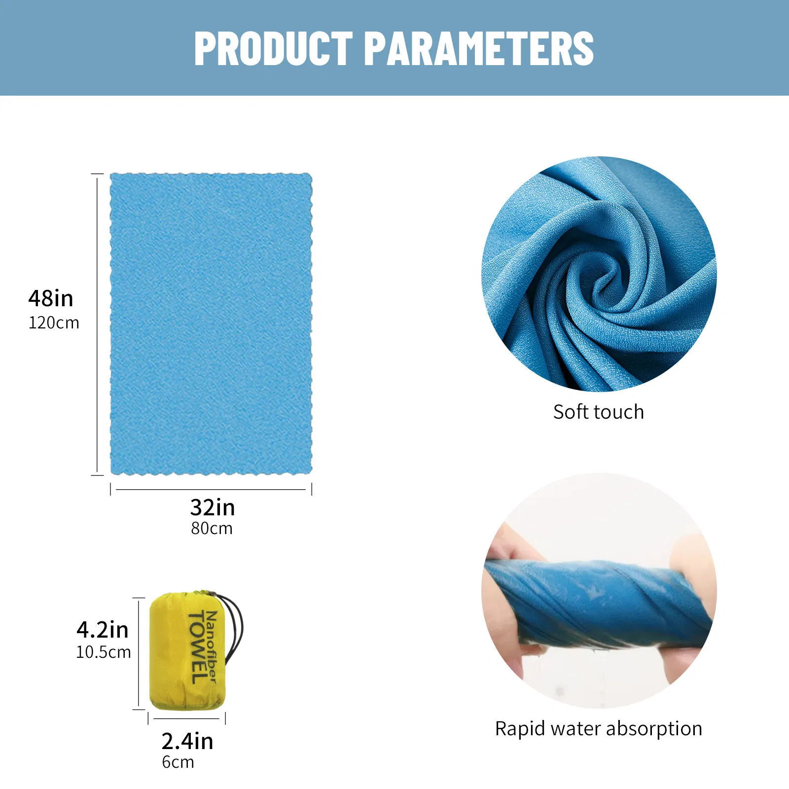 Wholesale Custom Embroidery Microfibre Sports Towel Whit Bag Microfiber Gym Towel Microfiber Towel
