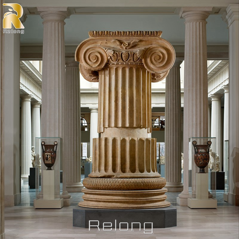 White Marble Greek Column Corinthian Order Round Fluted Columns Wholesaler