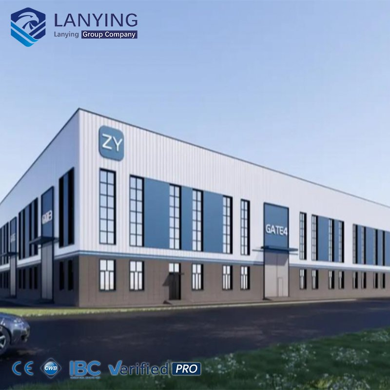 Fireproof Steel Structure Workshop Building with Rock Wool Insulation Panel