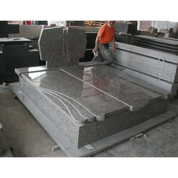 Monumental Funeral Tombstone Cemetery Black Granite Headstone