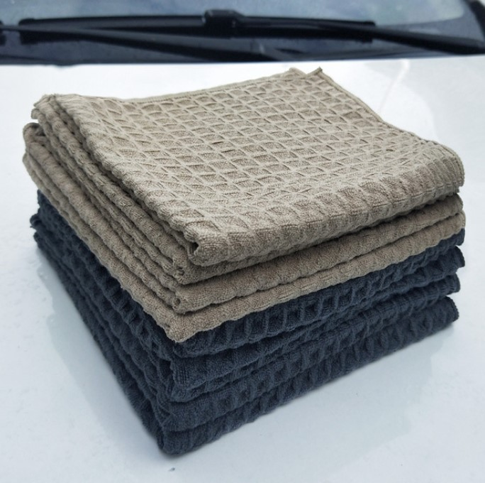 Absorbent Microfiber Waffle Cleaning Towel for Kitchen or Car Clening