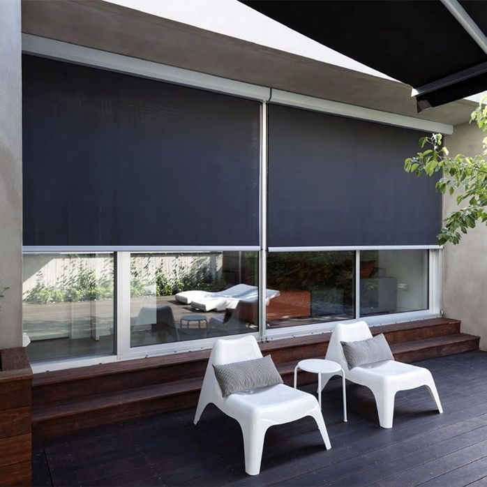 Factory Custom Blackout Roller Blind Motorized Blinds Shades Shutters Windproof Screen Blind for Outdoor