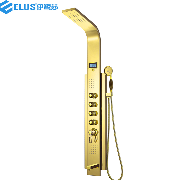 Hot Sale Gold Color Shower Panel /Shower Column with Temperature Display