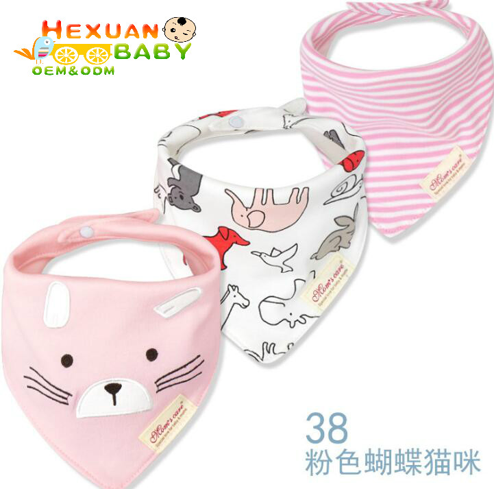 Unisex Cute Baby Bibs Soft Cotton with Cute Print Snaps Closure Washable Feature for Toddlers