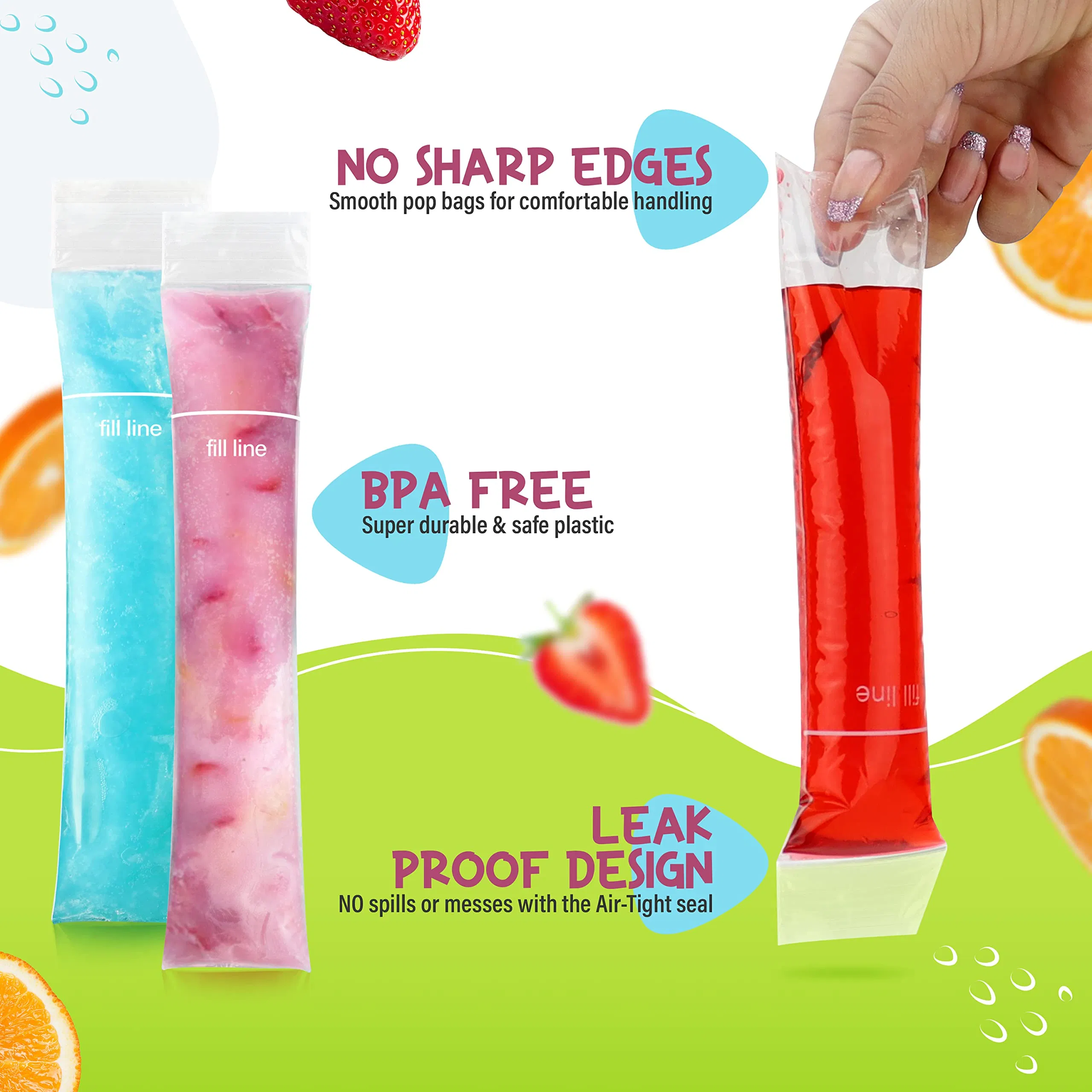 Freezer Tubes Zip Seals Snacks Yogurt Disposable Ice Candy Popsicle Mold Bags