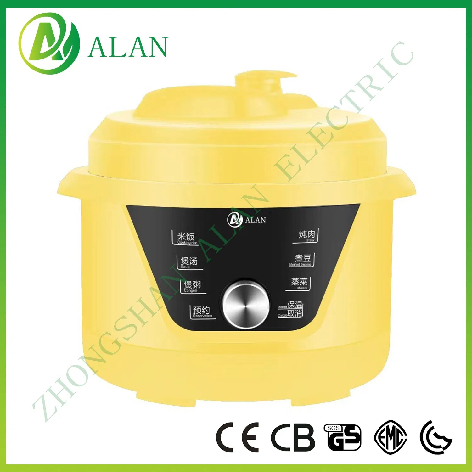 Stainless Steel Housing Mechanical Electric Pressure Cooker with Handle and Knob Control