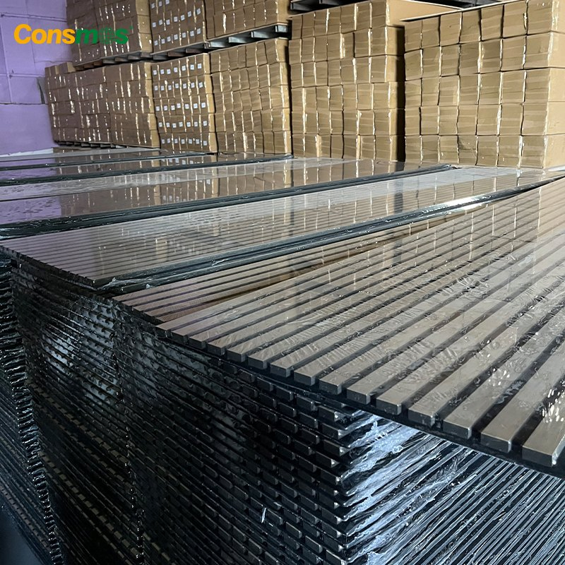 Factory Price 2400/3000*600mm Black Slatted Decorative Board Acoustic Wooden Sound Absorption Panels