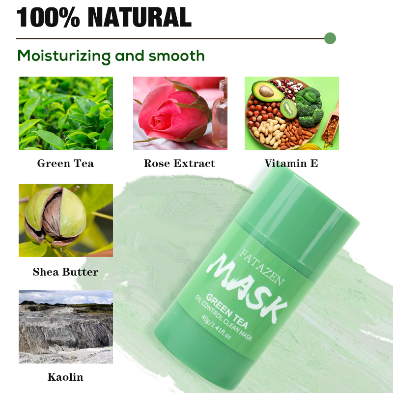 Organic Green Tea Deep Cleansing Blackhead Acne Removal Smoothing Facial Mud Mask
