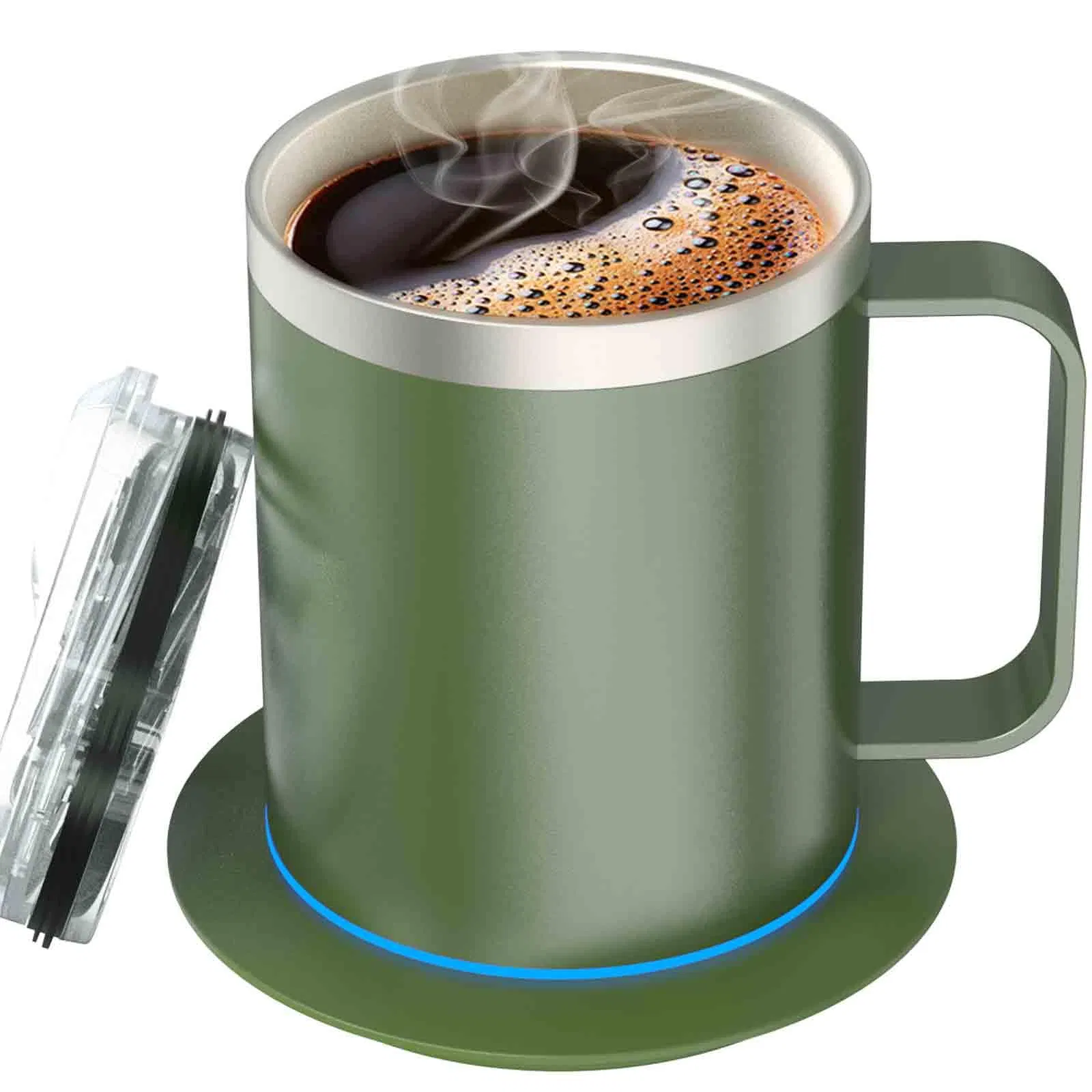 Heating Mug with Double-Layer 18/8 Stainless Steel Smart Heated Coffee Mug