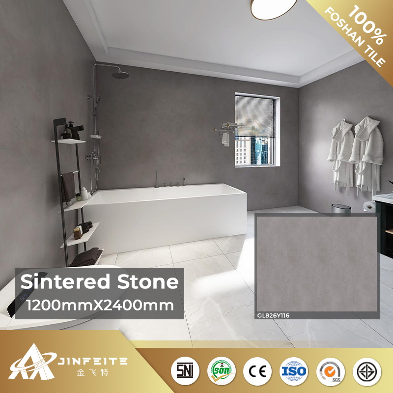 Satin Surface Grey Colour Design Matt Finished Sintered Stone for High End Interior Decor 120*240cm