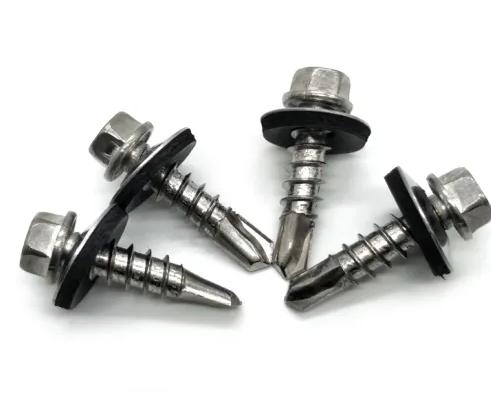 China Manufacturers DIN M3 M4 M6 Grade 5 Color Painted Titanium Bolt Metal Flange Hex Head Self Drilling Screws