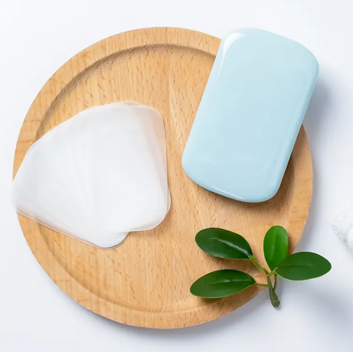 Online Wholesale in Stock Washing Hand Antibacterial Bath Dissolving Foam Dry Sheet Cute Luxury Travel Water Soluble Chamomile Travel Disposable Paper Soap