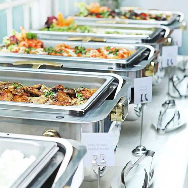 High Quality Buffet Food Warmer Luxury Buffet Equipment Hot Food Warmers Set Stainless Steel Chafing Dishes