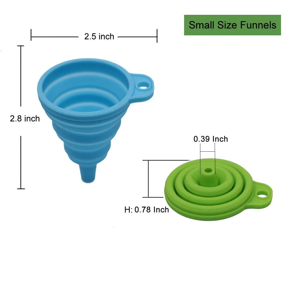 Silicone Collapsible Funnel Kitchen Gadgets Accessories Foldable Funnels for Water Bottle Liquid Transfer Food Grade