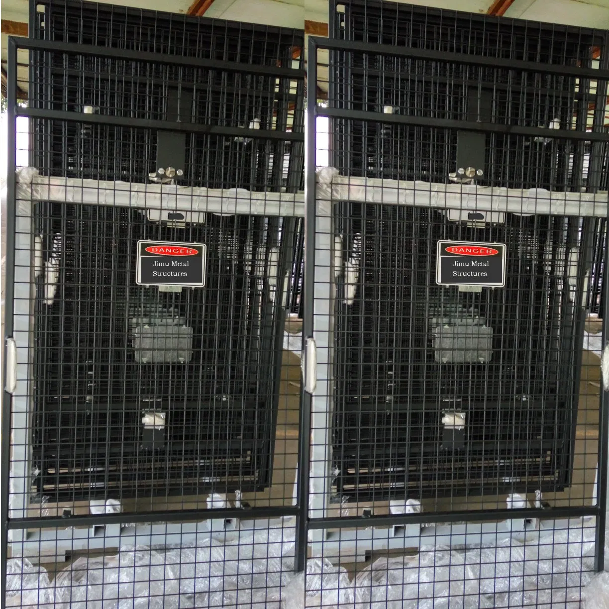 Black Powder Coated Light Steel Structure Mining Conveyor Security Mesh Guard Fence