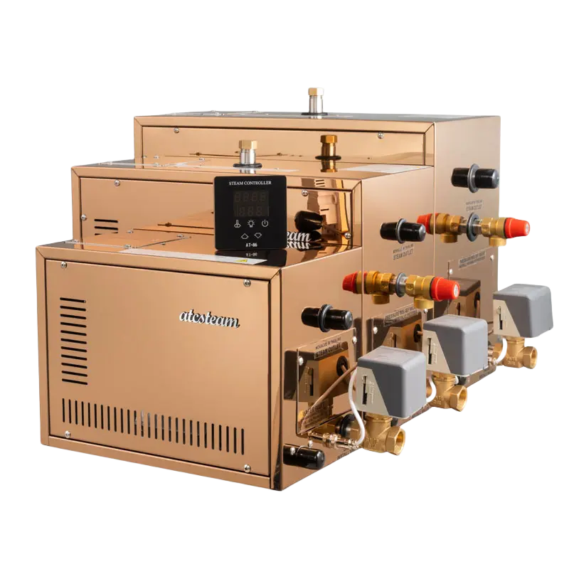 Atcsteam 3 6 9 12 15 18 21 Kw at-S Series Automatic Self-Draining Back Flush Wet Steam Bath Room Sauna SPA Steam Generator with Control Panel
