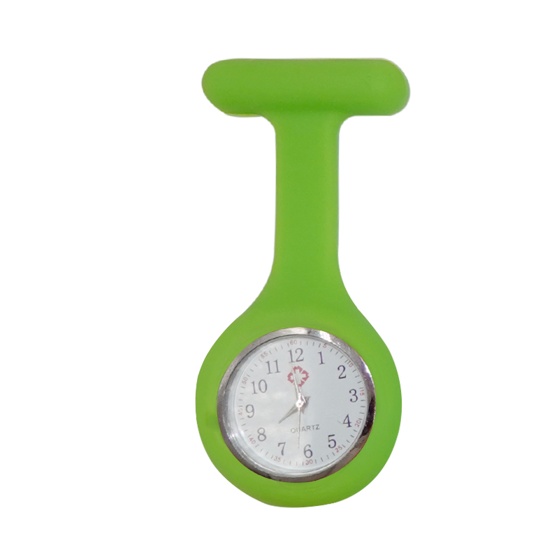 Silicone Case OEM Acceptable Green Customized Nurse Watch on Clip
