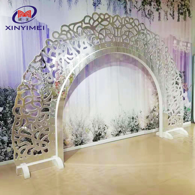 Popular Hotel Banquet Event Wood PVC Gold Wedding Panel Backdrop